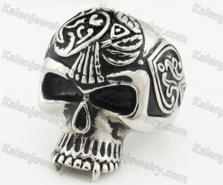 Stainless Steel Skull Ring KJR680010