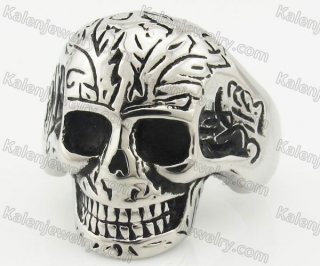 Stainless Steel Skull Ring KJR680015