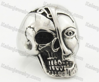 Stainless Steel Skull Ring KJR680017
