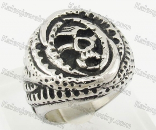 Stainless Steel Skull Ring KJR680025