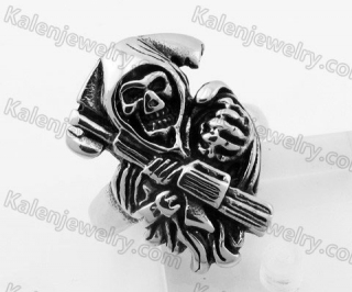 Stainless Steel Witch Sickle Ring KJR350327