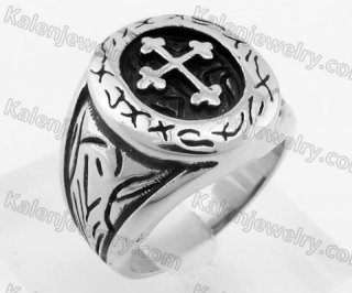 Stainless Steel Cross Ring KJR330157