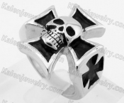 Stainless Steel Iron Cross Skull Ring KJR330159