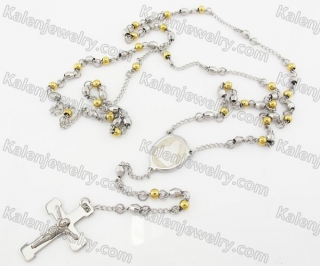 Steel Beads Chain with Cross Necklace KJN750002