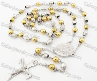 Steel Beads Chain with Cross Necklace KJN750007
