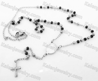 Steel Beads Chain with Cross Necklace KJN750015