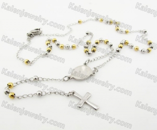 Steel Beads Chain with Cross Necklace KJN750025