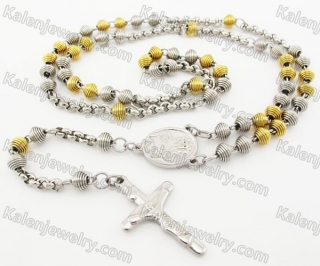 Steel Beads Chain with Cross Necklace KJN750033