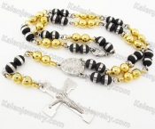 Steel Beads Chain with Cross Necklace KJN750038