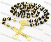 Steel Beads Chain with Cross Necklace KJN750040