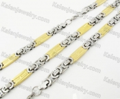 Steel Bracelet and Necklace Set KJS750010