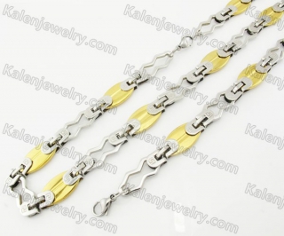 Steel Bracelet and Necklace Set KJS750012