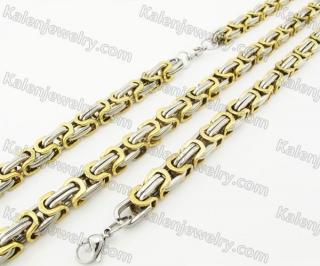 9mm Steel Bracelet and Necklace Set KJS750022