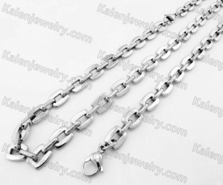 Steel Bracelet and Necklace Set KJS750038
