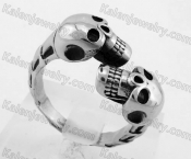Stainless Steel Double Skull Ring KJR350336