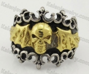 Gold Plating Stainless Steel Bat Skull Ring KJR350342