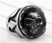 Stainless Steel Transparent Rubber Skull Ring KJR350343