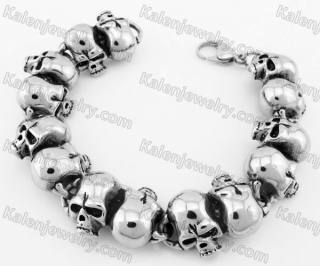 21.7mm wide Stainless Steel Skull Bracelet KJB170278