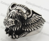 Stainless Steel Eagle and Snake Ring KJR090388