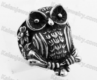 Stainless Steel Owl Ring KJR370581