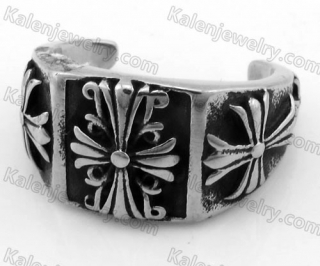 Steel Floral Ring KJR370597