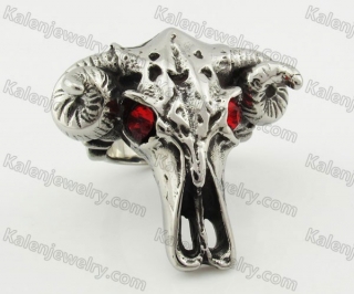 Stainless Steel Cow Skull Ring KJR350367