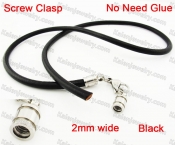 Steel Screw Clasp Leather Chain Necklace KJN790014