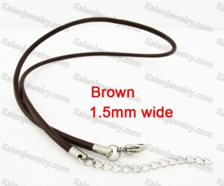 Steel Clasp Leather Necklace KJN790037