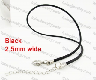 Steel Clasp Leather Necklace KJN790045