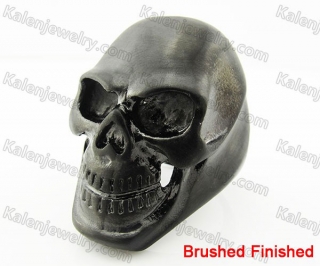 Big Black Stainless Steel Skull Ring KJR550076