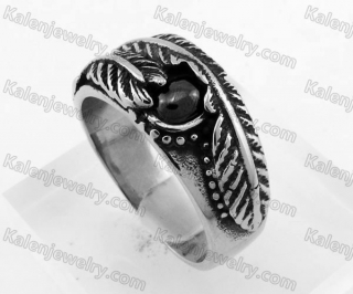 Stainless Steel Feather Ring KJR370607
