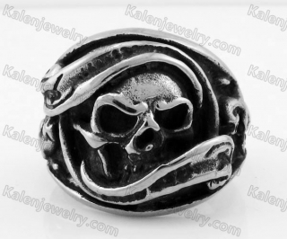 Stainless Steel Skull Ring KJR370614