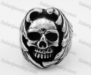 Stainless Steel Skull Ring KJR370620
