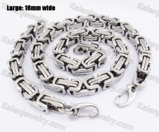 740mm long Large Steel Necklace and 280mm long Bracelet Set KJS550809S