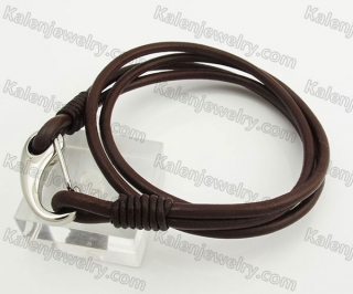 Stainless Steel Leather Bracelet KJB490001