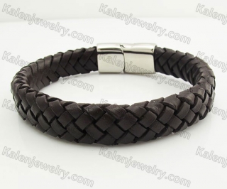 Stainless Steel Leather Bracelet KJB490005