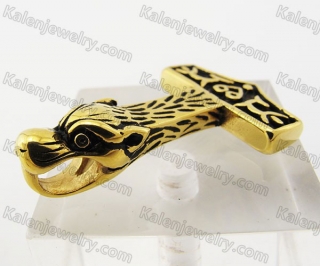 Gold Stainless Steel Thor Hammer Pendant KJP010179