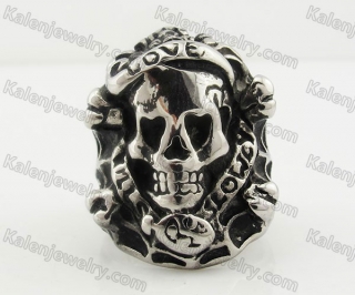 Stainless Steel Skull Ring KJR010333