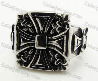 Stainless Steel Iron Cross Ring KJR170033