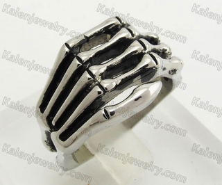 Stainless Steel Skeleton Hand Ring KJR170054