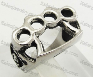 Stainless Steel Iron Four Fingers Ring KJR170056