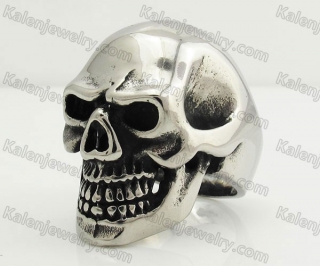 Stainless Steel Skull Ring KJR350385