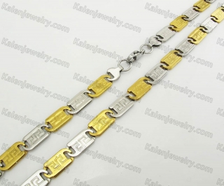 Steel Bracelet and Necklace Set KJS750044