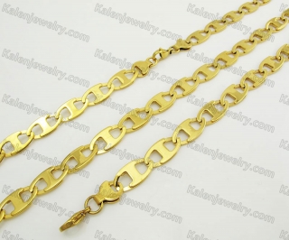 Steel Bracelet and Necklace Set KJS750047
