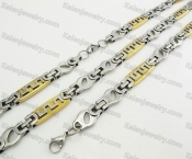 Steel Bracelet and Necklace Set KJS750053