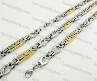 Steel Bracelet and Necklace Set KJS750053