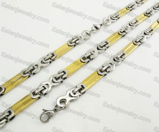 Steel Bracelet and Necklace Set KJS750054