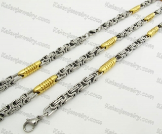 Steel Bracelet and Necklace Set KJS750055