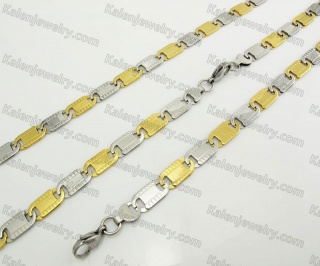 Steel Bracelet and Necklace Set KJS750062