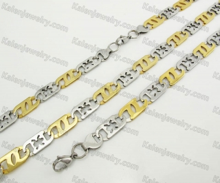 Steel Bracelet and Necklace Set KJS750064